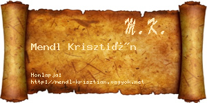 Mendl Krisztián névjegykártya